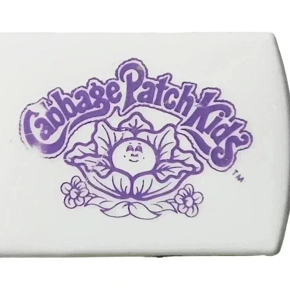Vintage 1980s Cabbage Patch  Kids stretch belt youth plastic buckle purple 26" L - Picture 4 of 10